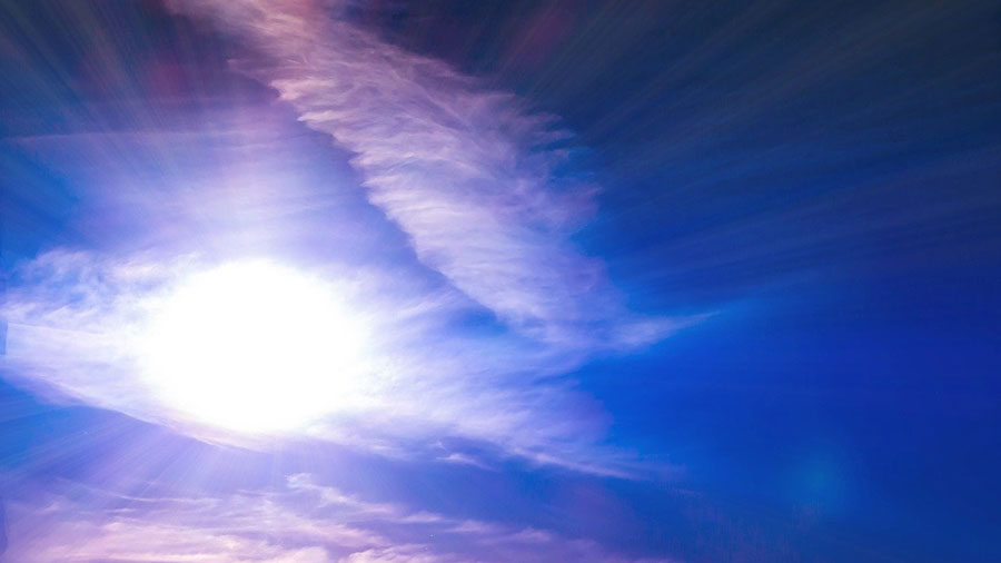 太陽がまぶしく輝いている様子を表す「晄」のイメージ