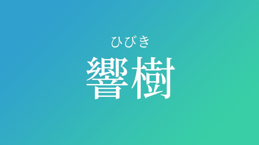 響樹 ひびき という男の子の名前 読み方 赤ちゃん命名 名前辞典 ネムディク