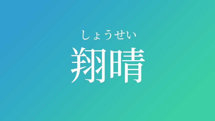 翔晴 しょうせい という男の子の名前 読み方 赤ちゃん命名 名前辞典 ネムディク