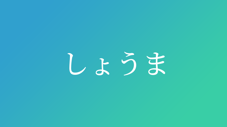 しょうま と読む男の子の名前 漢字例一覧 101件 赤ちゃん命名 名前辞典 ネムディク